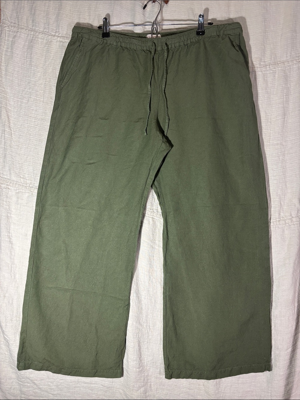 Merona Olive Green Wide-Leg Drawstring Pants